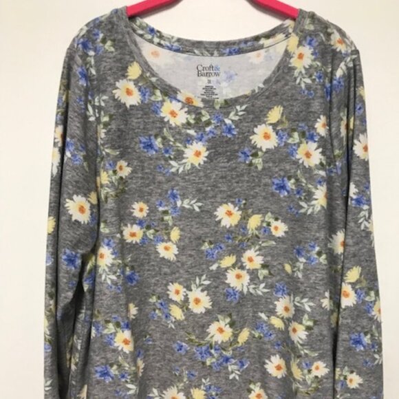 Croft & Barrow Women Long Sleeve Floral Sweatshirt. Sz. 1X - Picture 1 of 3